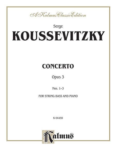 Concerto, Op. 3 : reduction For Contrabass and Piano.