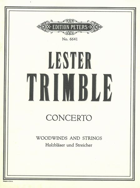 Concerto : For Winds and Strings.