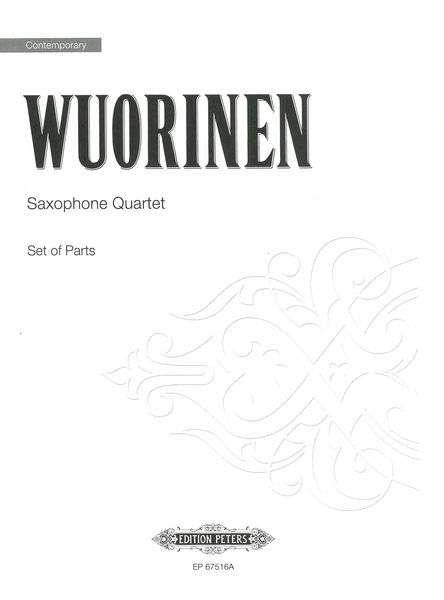 Saxophone Quartet : For Soprano, Alto, Tenor and Baritone Saxophones.