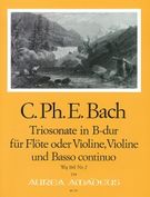 Trio Sonata In B Flat Major, Wq 161 Nr. 2 : For Flute Or Violin, Violin and Basso Continuo.