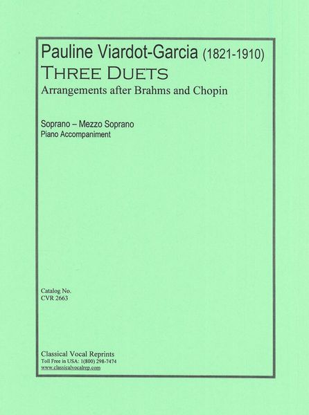 Three Duets : For Two Voices (Soprano - Mezzo Soprano) and Piano.