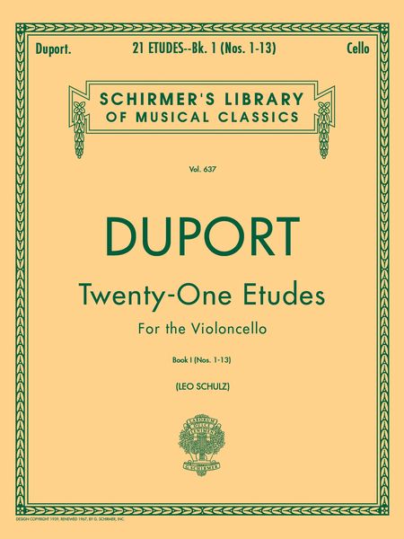 21 Etudes, Book 1 (Nos. 1-13) : For Cello Solo.