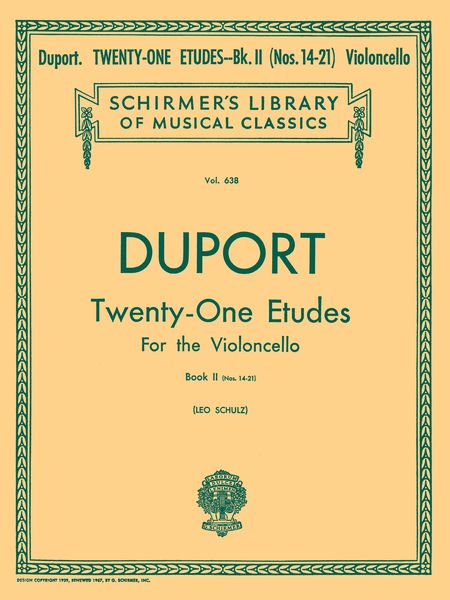 21 Etudes, Book 2 (Nos. 14-21) : For Cello Solo.
