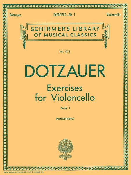 Exercises For Violoncello, Book 1.