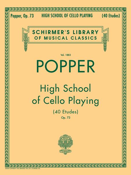 High School Of Cello Playing (40 Etudes), Op. 73 : For Cello Solo.