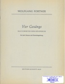 Vier Gesaenge Nach Worten von Holderlin : For Middle Voice and Piano.