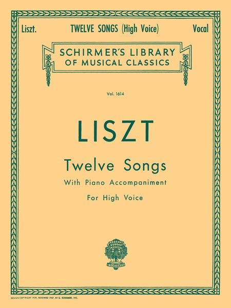 Twelve Songs For High Voice [G/F/E].