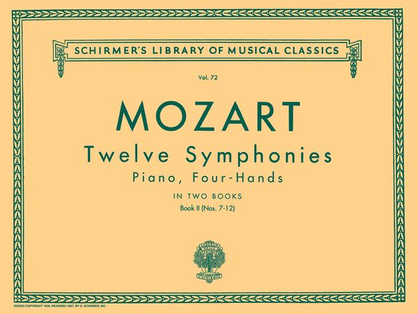 Symphonies (12), V. 2 (Nos. 7-12) : arr. For One Piano Four Hands.