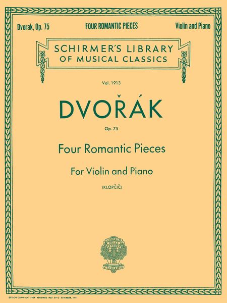 Four Romantic Pieces : For Violin & Piano.