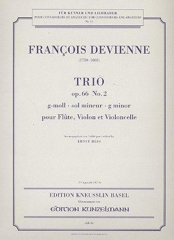 Trio No. 2, Op. 66 In G Minor : For Flute, Violin, and Violoncello / Ed. by Ernst Hess.