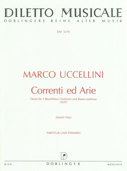 Correnti Ed Arie : Taenze Für 2 Blockflöten (Violinen) und Basso Continuo (1645).