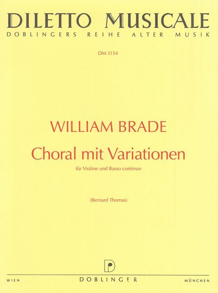Choral Mit Variationen : For Violin and Basso Continuo / edited by Bernard Thomas.