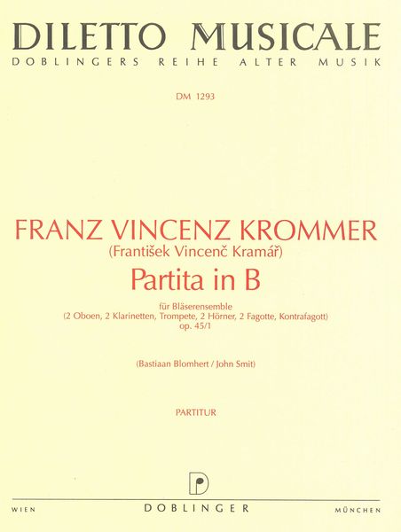 Partita In B Flat, Op. 45/1 : For Wind Ensemble (2 Ob., 2 Cl., Tr., 2 Hrn., 2 Bsn, Contrabsn.).
