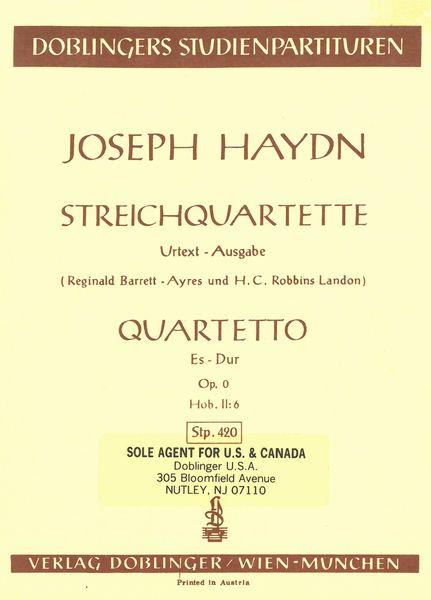 Streichquartette Op. 0, Es-Dur, Hob. II:6.