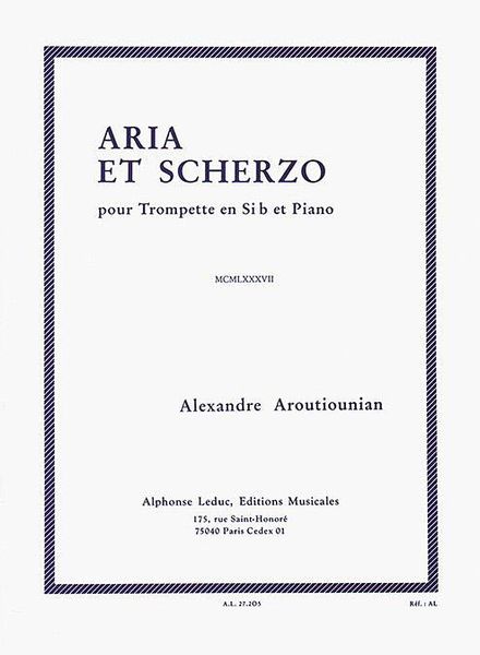 Aria Et Scherzo : For Trumpet In Bb and Piano.
