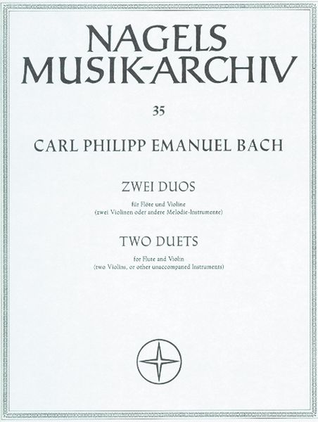 Zwei Duos : For Flute and Violin Or Two Violins / Ed. Wolfgang Stephen.