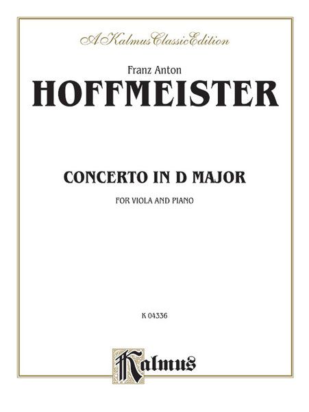 Viola Concerto In D Major : Piano reduction.