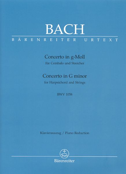 Concerto No. 7 In G Minor, BWV 1058 : For Harpsichord and Strings - Piano reduction and Solo Part.