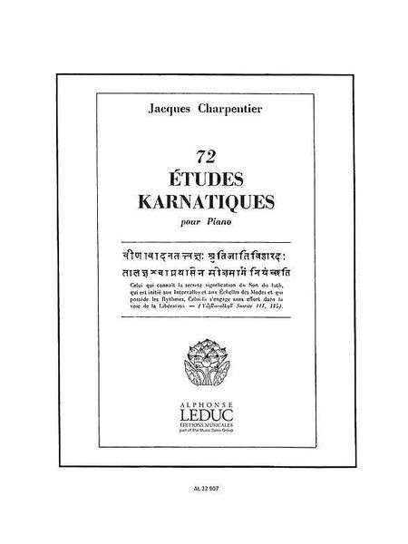 72 Etudes Karnatiques (Nos. 13-18), 3rd Cycle : For Piano.