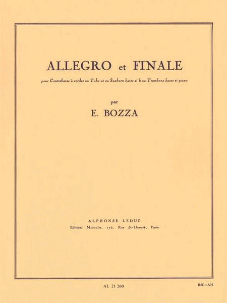 Allegro Et Finale : For Double Bass Or Tuba Or Sax Or Trombone and Piano.