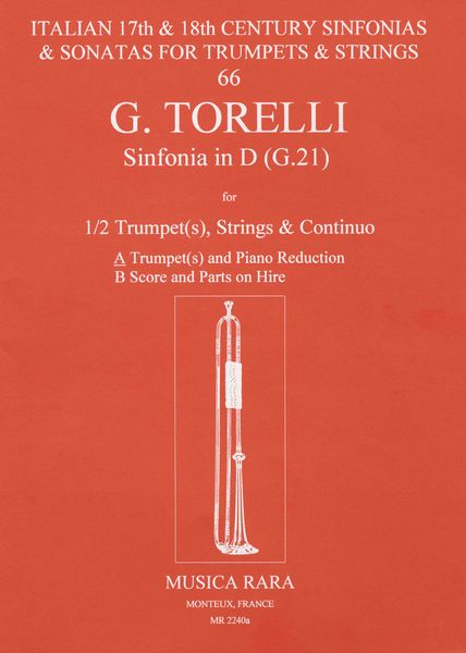 Sinfonia In D Major (G.21) : reduction For 2 Trumpets and Piano.
