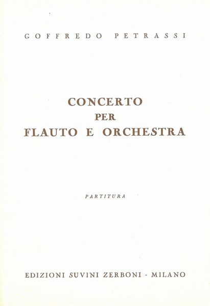Concerto : For Flute and Orchestra.