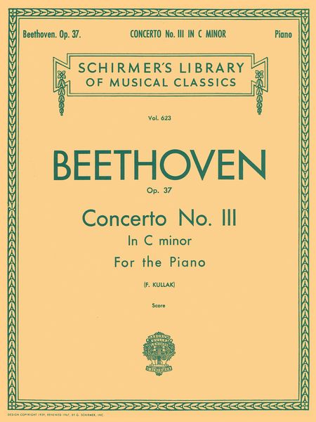 Concerto No. 3 In C Minor, Op. 37 : For Piano and Orchestra - reduction For Two Pianos.