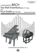 Two-Part Inventions (BWV 772-786) & 4 Duets (BWV 802-805) : For Keyboard Instr / Ed. S. Soderlund.