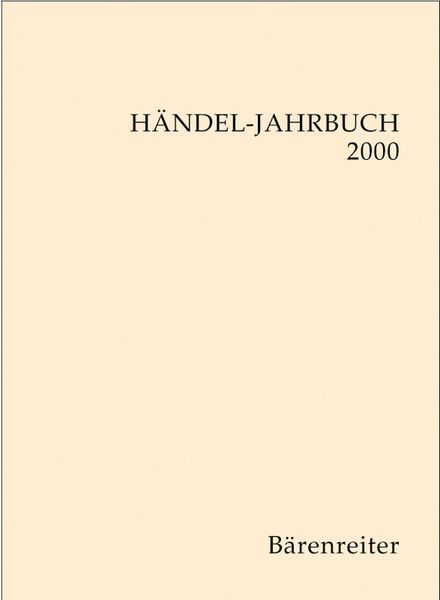Händel-Jahrbuch 2000.