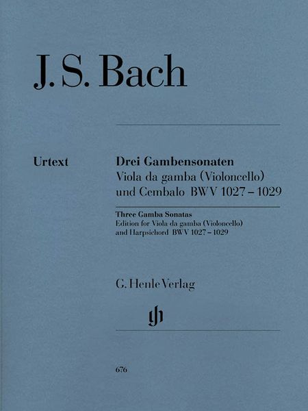 Three Gamba Sonatas, BWV 1027-1029 : Edition For Viola Da Gamba (Violoncello) and Harpsichord.