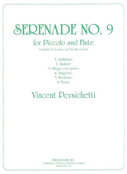 Serenade No. 9, Op. 71 : For Piccolo & Flute.