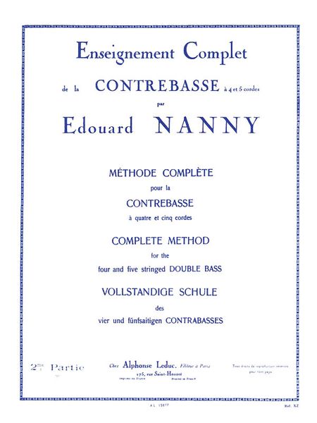 Methode Complete Pour la Contrebasse, Vol. 2.