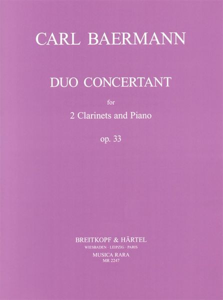 Duo Concertant, Op. 33 : For Two Clarinets and Piano / edited by John P. Newhill.