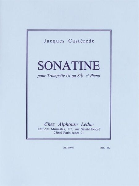 Sonatine : For Trumpet In C Or Bb and Piano.