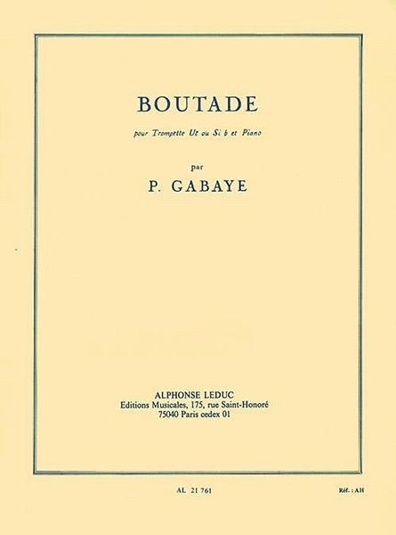 Boutade : For For Trumpet In C Or Eb and Piano.