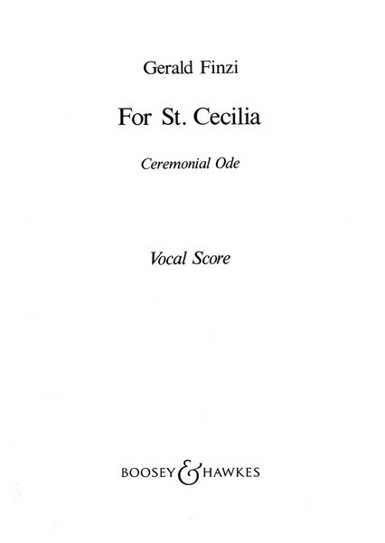 For St. Cecilia : For SATB Chorus and Piano.