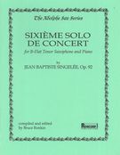 Sixieme Solo De Concert, Op. 92 : For Tenor Sax.