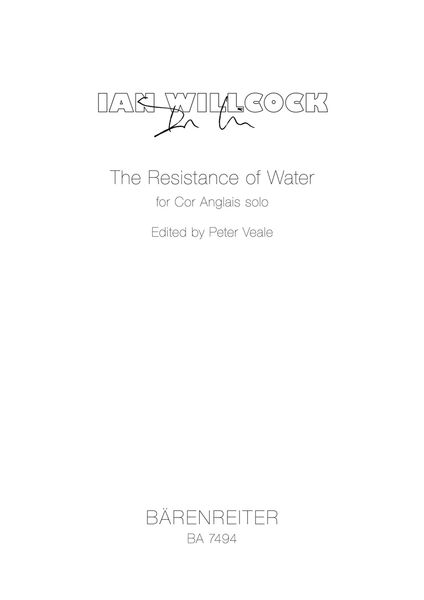 Resistance Of Water : For Solo English Horn / edited by Peter Veale (1996).