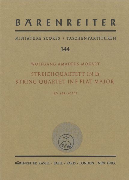 String Quartet In Eb, K.428 (421b) / edited by Ludwig Fischer.
