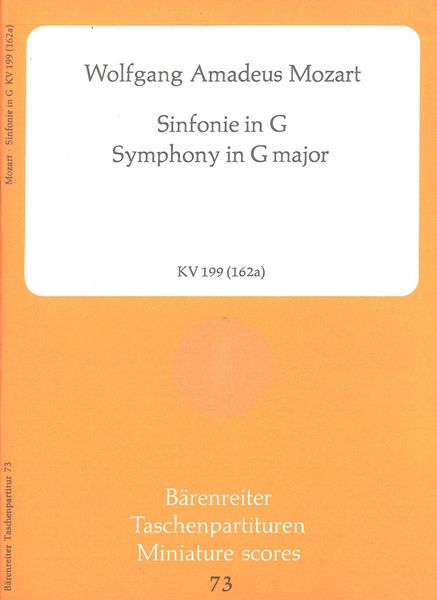 Symphony In G Major, K. 199 (162a) / edited by Hermann Beck.