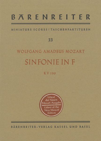 Sinfonie In F, K. 130 / edited by Wilhelm Fischer.