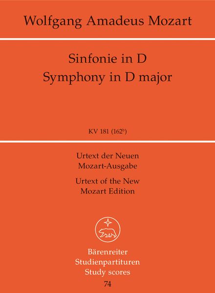 Symphony In D Major, K. 181 (162b) / edited by Hermann Beck.