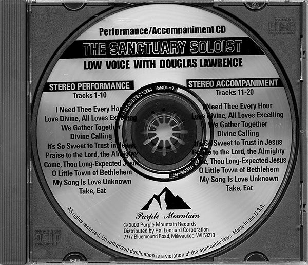 Sanctuary Soloist, Vol. 3 : Low Voice With Douglas Lawrence (Performance/Accompaniment CD).