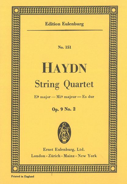 String Quartet, Op. 9 No. 2 In E Flat Major : Hob.III:20.