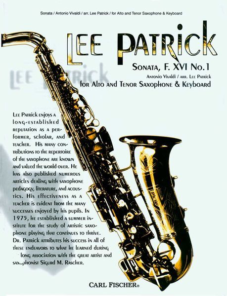 Sonata, F. XVI No. 1 : For Alto and Tenor Saxophones and Keyboard / arranged by Lee Patrick.