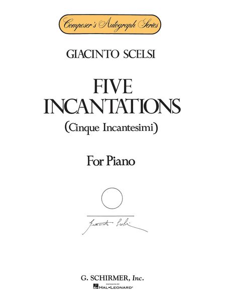 Five Incantations : For Piano.
