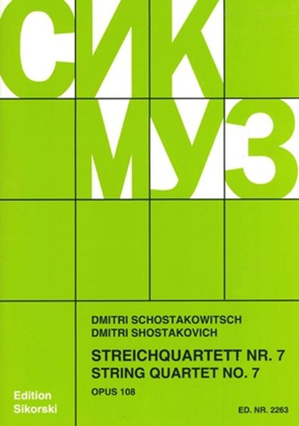 String Quartet No. 7, Op. 108 In F Sharp Minor.