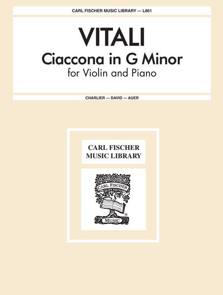 Ciaccona (Chaconne) In G Minor : For Violin and Piano.