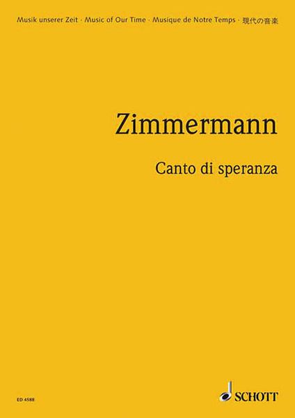 Canto Di Speranza : Cantata For Cello and Small Orchestra.