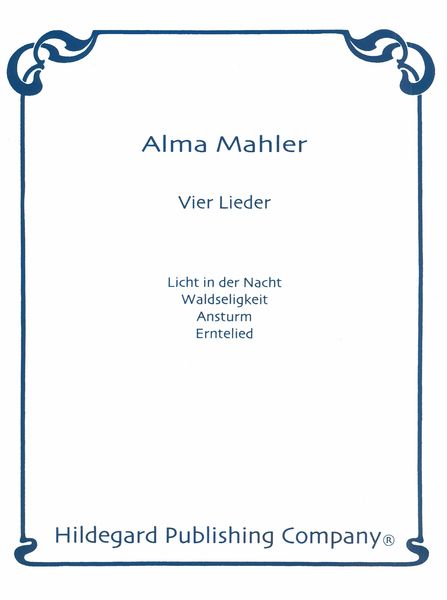 Lieder (4) : For Voice & Piano / edited by Susan M. Filler.